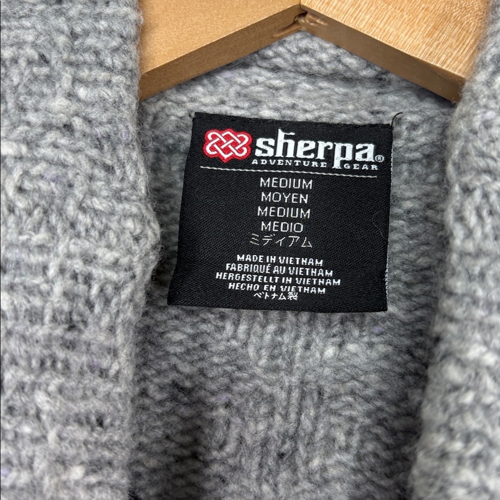 Sherpa Grey Merino Wool Alpaca Mock Neck Sweater Women Size M - Picture 4 of 6